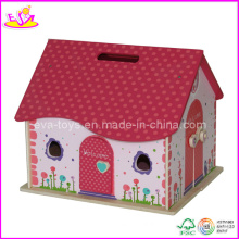 Niños de madera juegan casa de muñecas (W06A036)